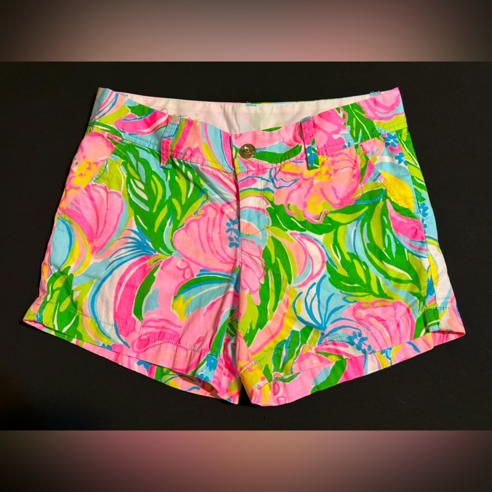 Lilly Pulitzer Pink and Green High Waist Shorts